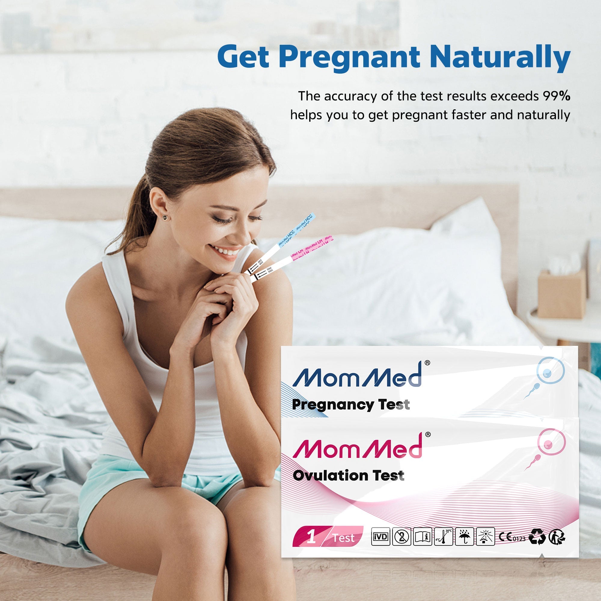 Ovulation and Pregnancy Test Strips Combo Kit 25+100