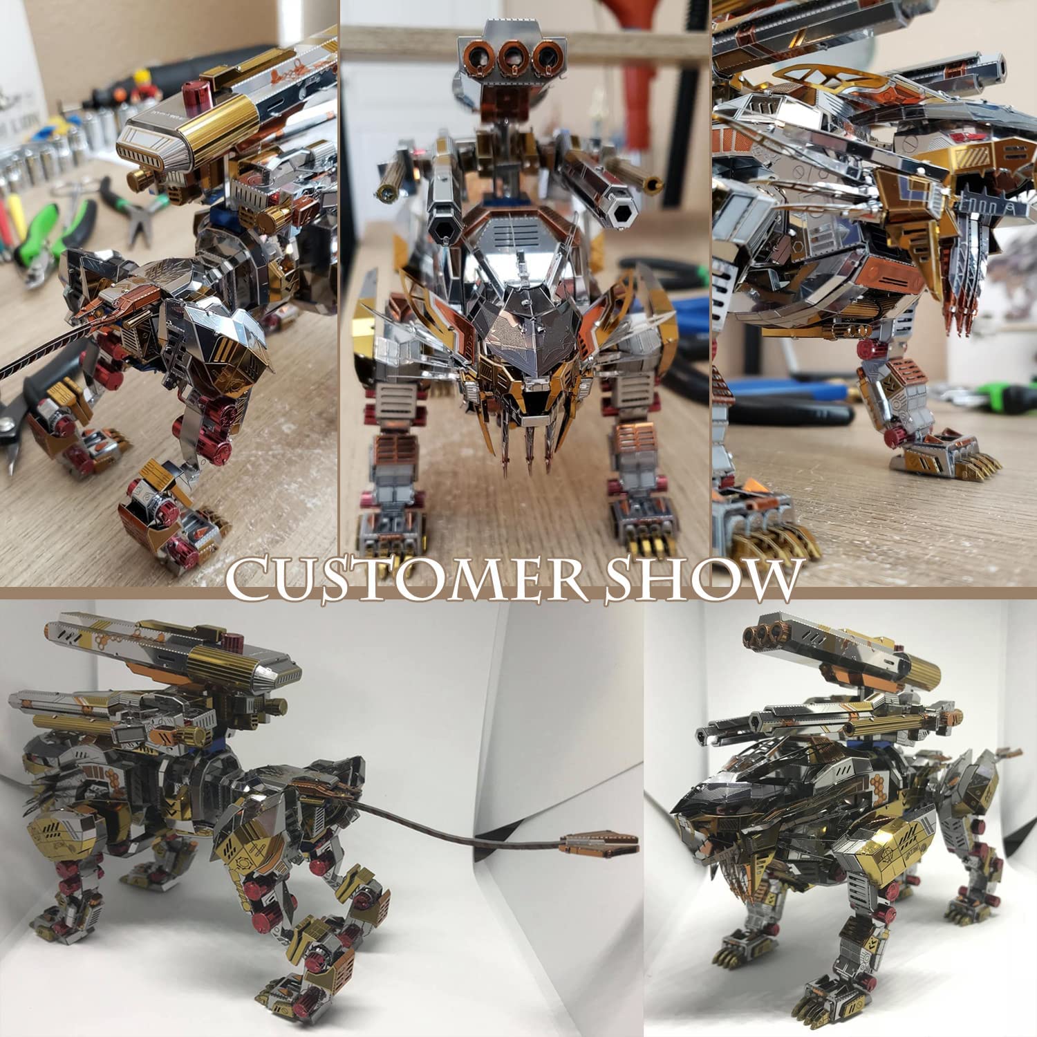 3D Metal Mechanical Roaring LionModel Kits DIY Art Craft