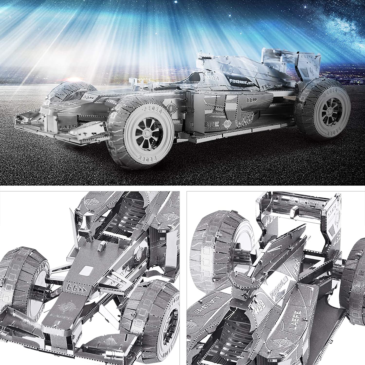 SmartBabyKid™ Silver Formula Car Model Kits