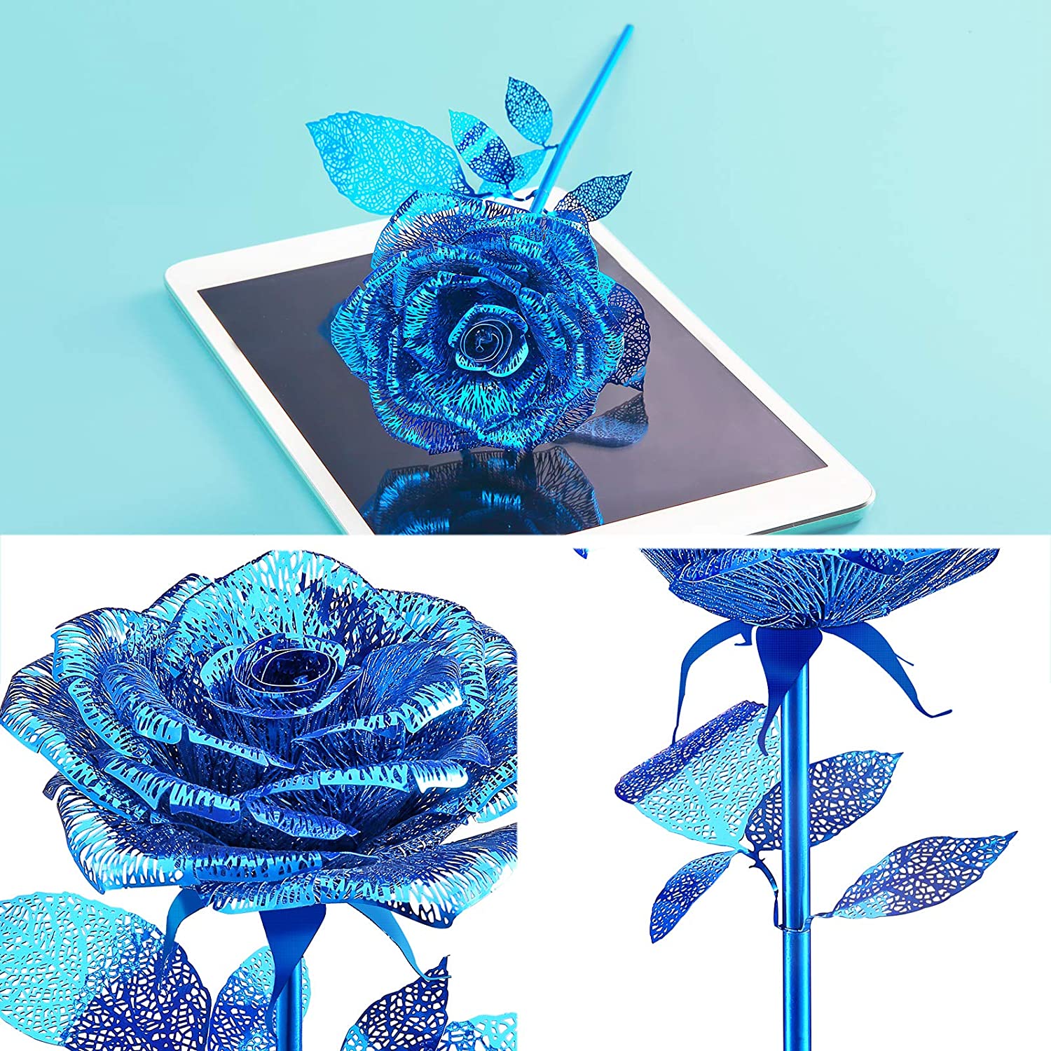 SmartBabyKid™ 3D Metal Puzzles Rose Flower Model Kits Manufacturer Direct